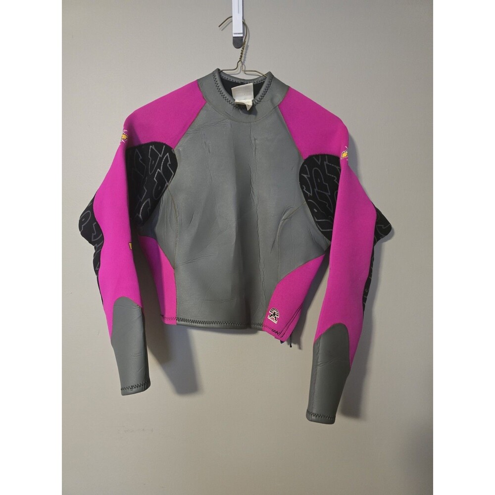Jet Pilot Women's Wetsuit Top Jacket Size 12 Pink Gray Neon JRW112 Made in Korea